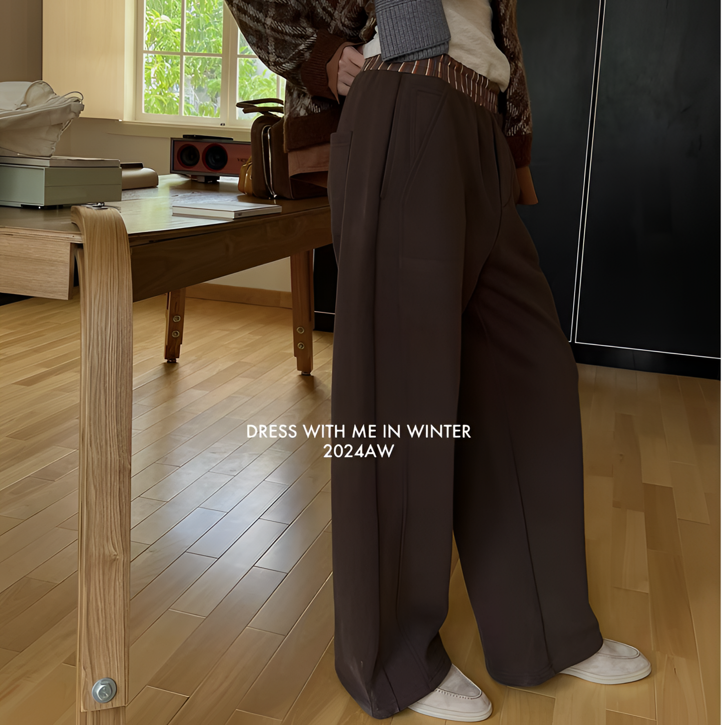 BLX--kimss（深圳出品)新款小众设计款复古撞色卫裤910