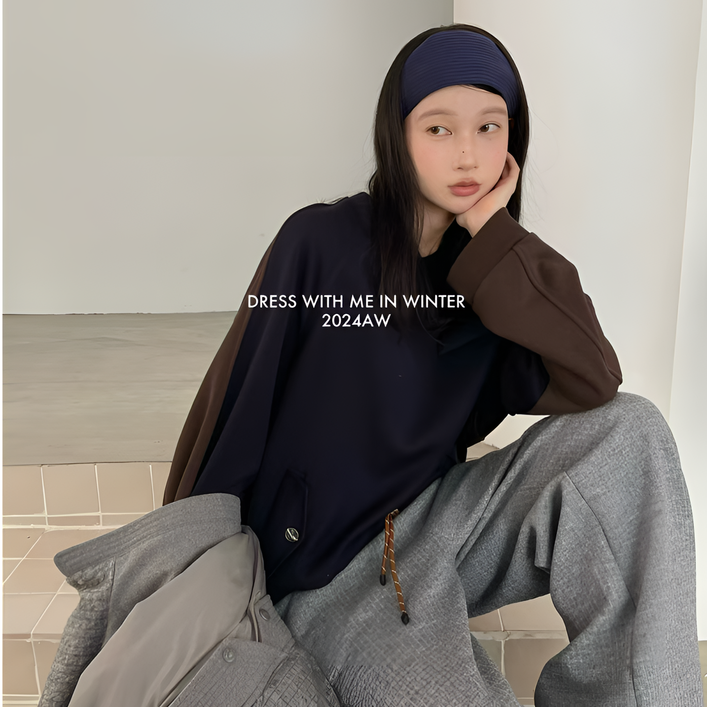 BLX--kimss（深圳出品)新款小众设计款撞色拼接卫衣901