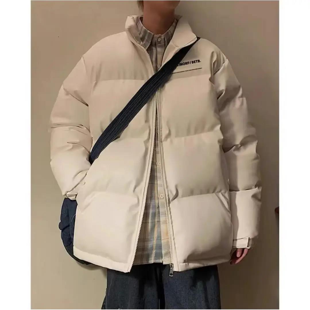 2023棉衣男冬季新款高街潮牌面包服加厚保暖立领皮面棉服情侣外套