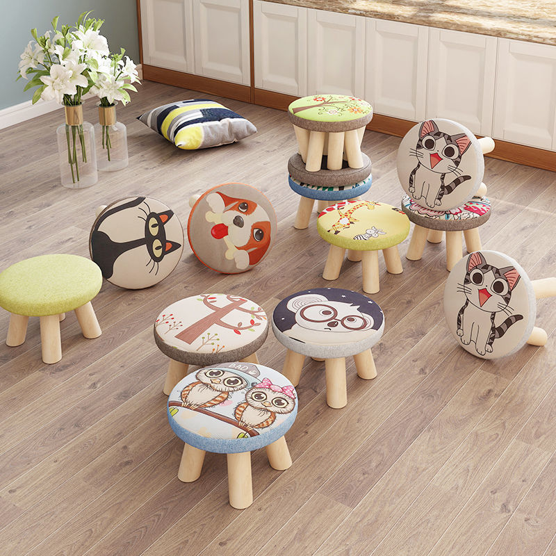 小凳子家用网红木板凳儿童矮凳成人换鞋凳布艺沙发软凳茶几凳结实