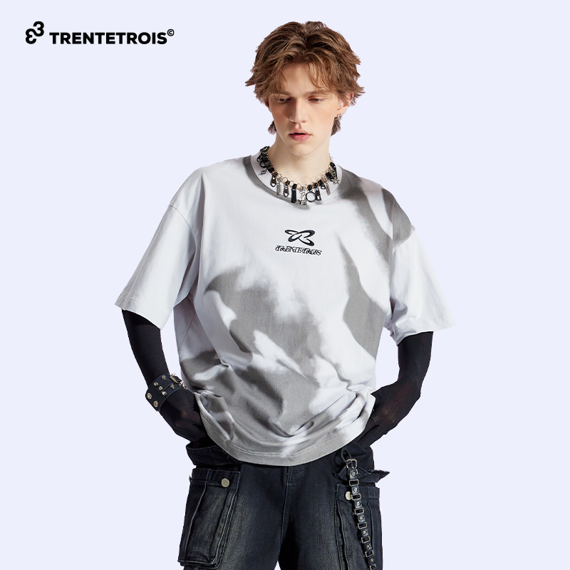 33TRENTETROIS夏季国潮个性印花潮流百搭街头ins风宽松短袖T恤