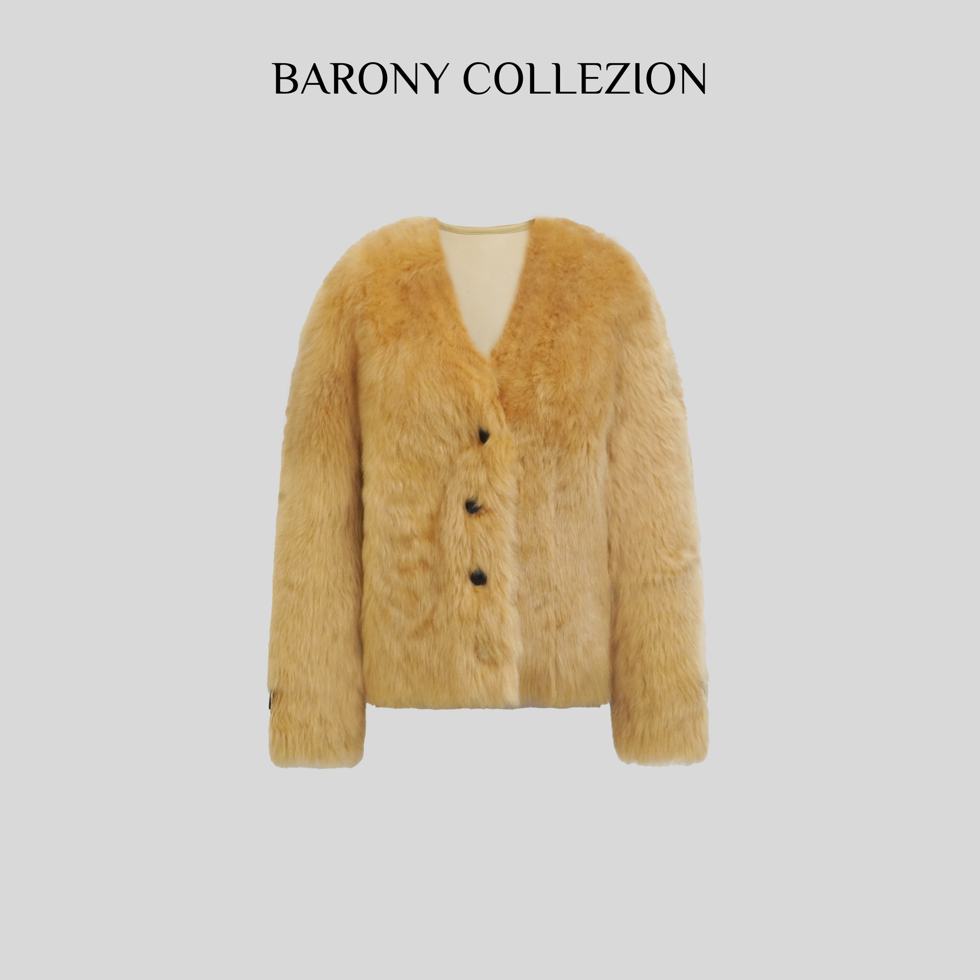 佰力郎【98377】经典百搭保暖洋气进口托斯卡纳拼接皮草皮毛一体