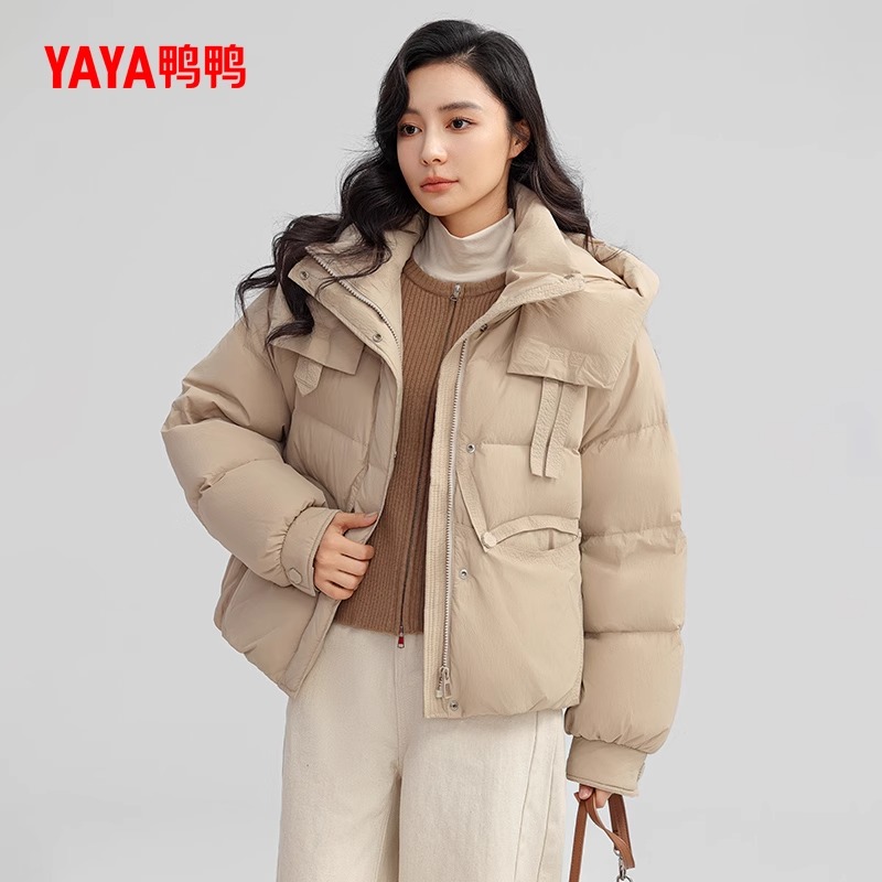 YAYA/鸭鸭短款时尚连帽宽松加厚保暖秋冬冬季YE4B606692H