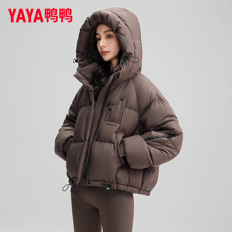 YAYA/鸭鸭羽绒服女款短款时尚百搭保暖外出新款外套YE3B635182H