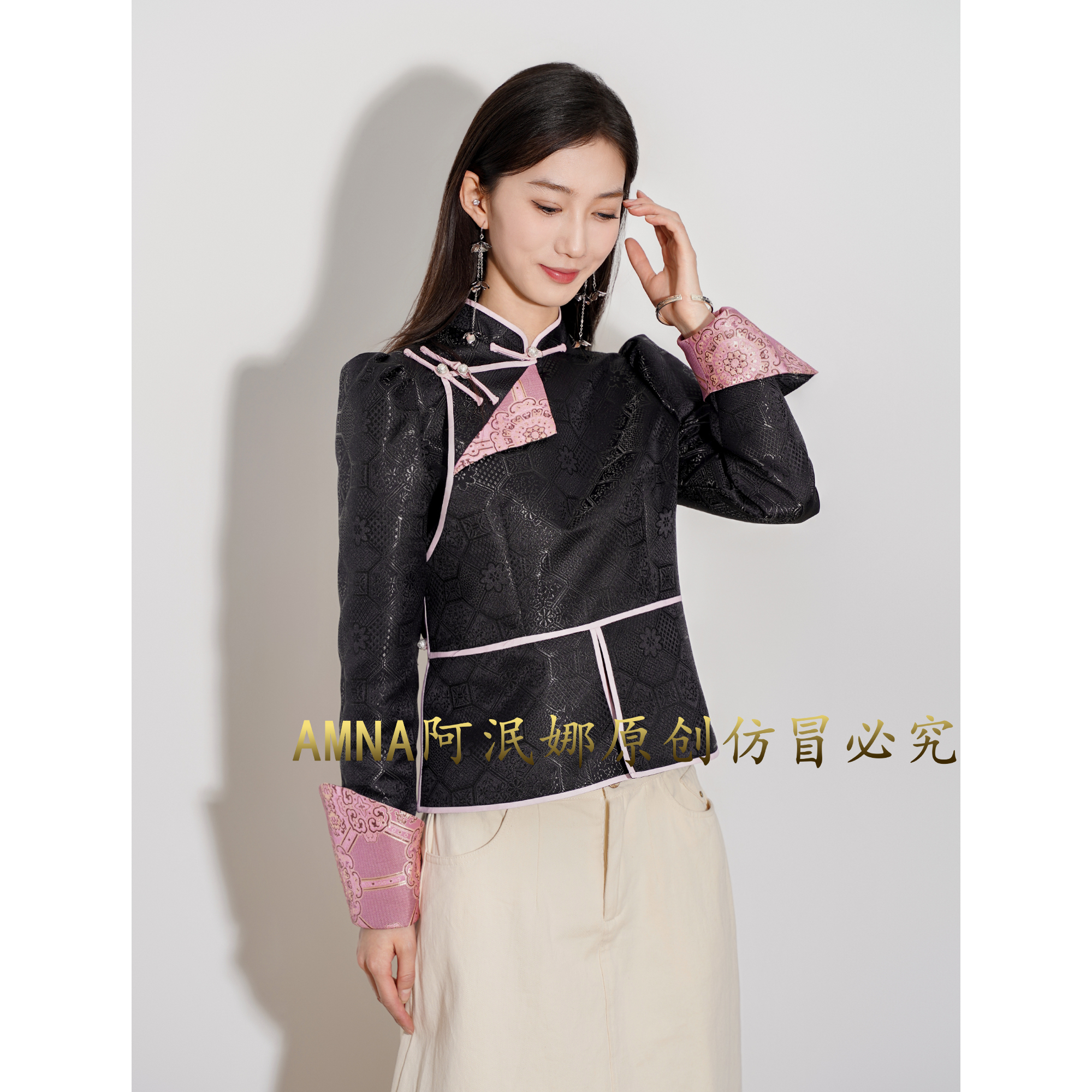 【阿泯娜】清风无闲时系列上衣 F2354 改良蒙古袍蒙古服饰时尚