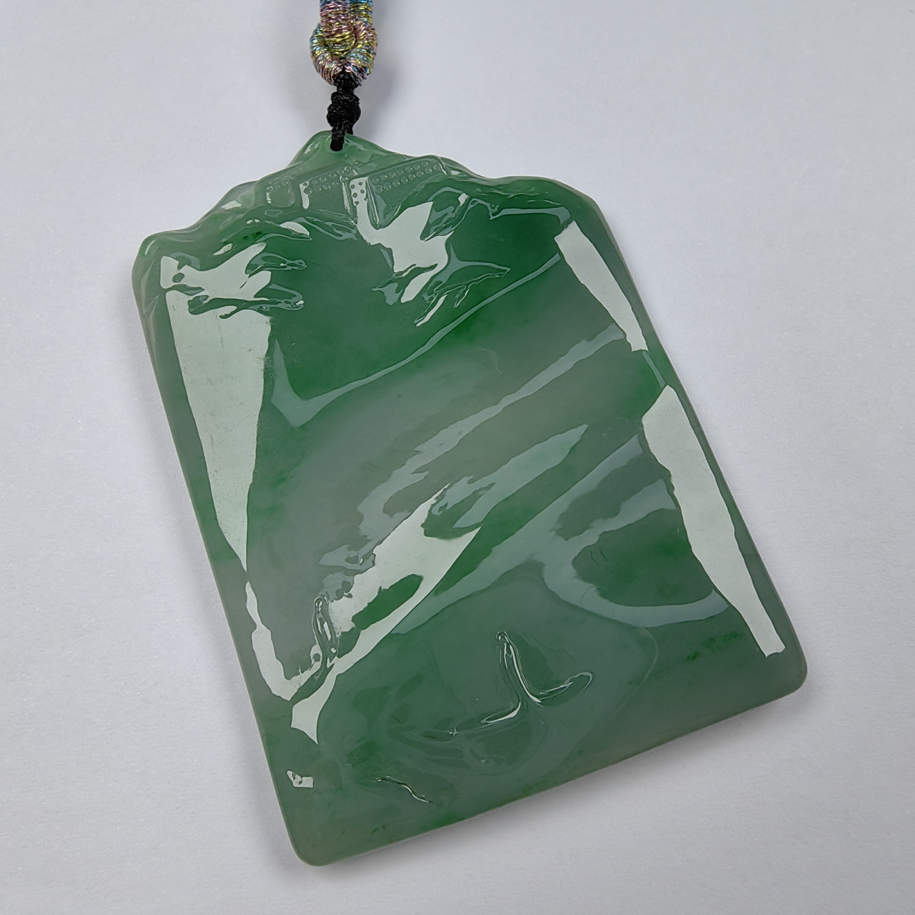 天然翡翠无事牌悟道大胶块高冰飘花平安无事