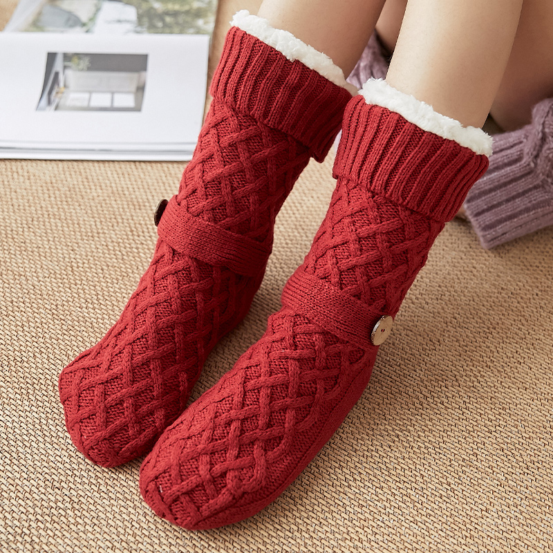 巨厚加绒地板袜保暖月子老人袜冬季抗寒保暖男女成人袜子加厚中筒