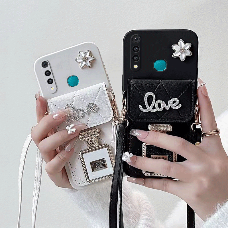 适用vivoz5i手机壳V1941A可斜跨viv0y5s零钱包插卡包背包式带挂绳