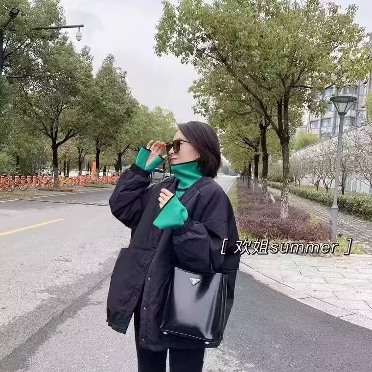 2024韩版大码圆领棉服外套女百搭秋冬新款日系宽松休闲中长款棉衣