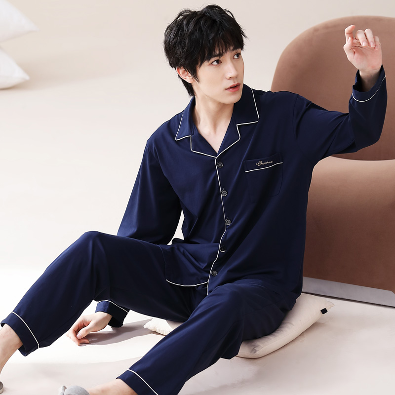 【加肥加大至300斤】春秋季男士纯棉长袖睡衣套装家居服5XL 6XL 7XL