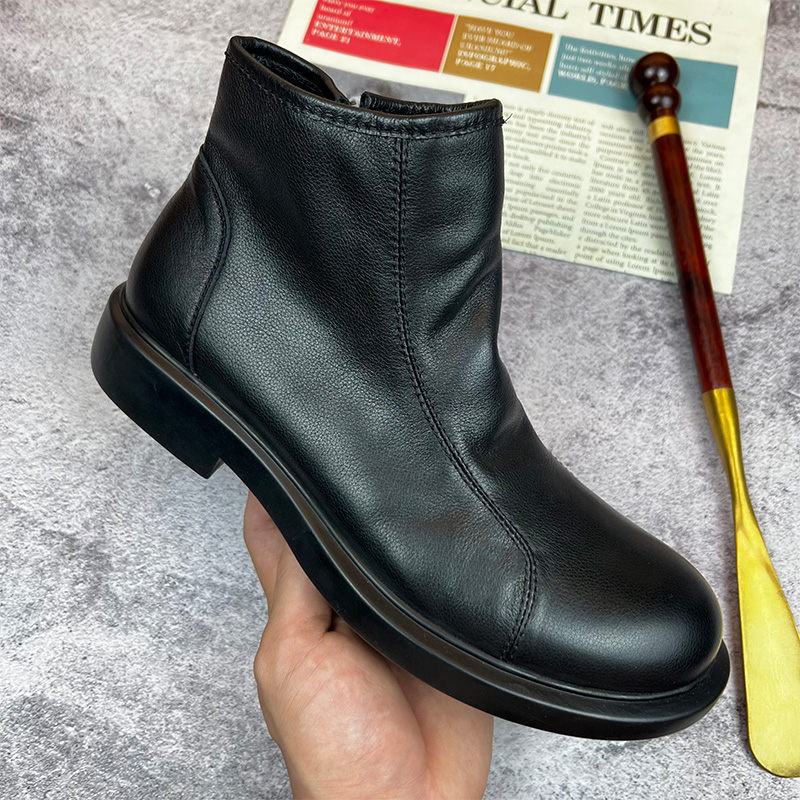 新款马丁靴皮靴头层牛皮休闲单层皮鞋棉鞋高帮男鞋时尚切尔西百搭