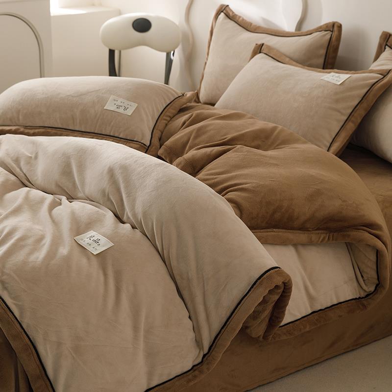 高端珊瑚牛奶绒被套单件秋冬季加厚保暖加绒被罩冬天被双面绒被罩