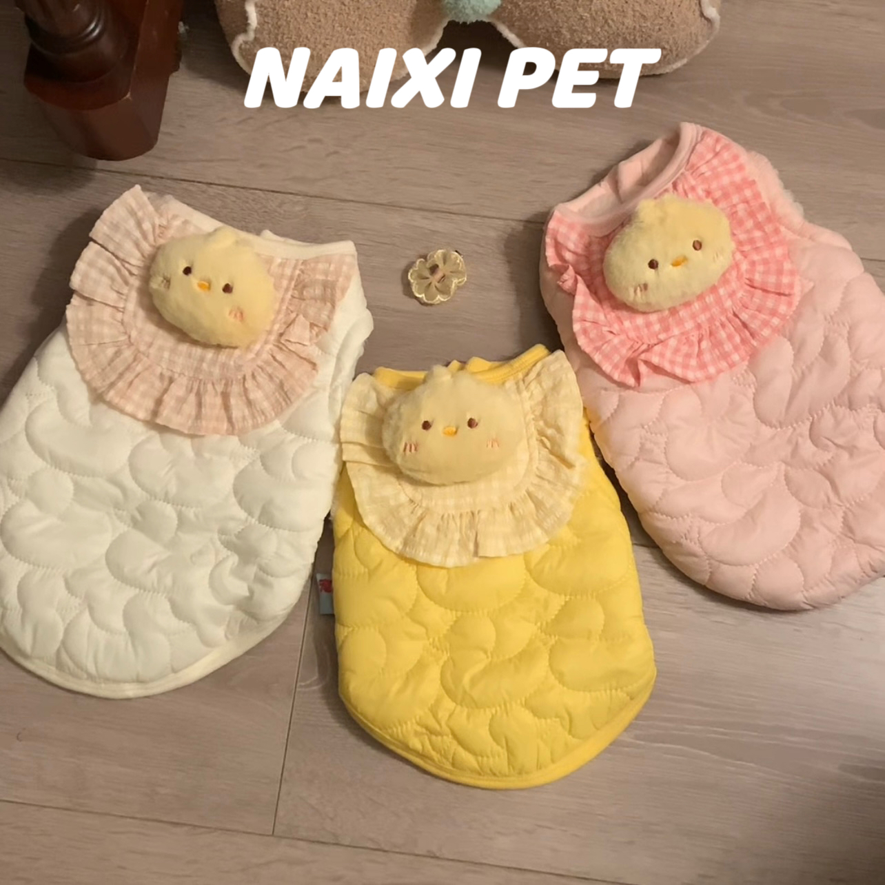 猫咪衣服狗狗背心秋冬保暖无袖棉服立体玩偶加绒马甲金渐层布偶猫