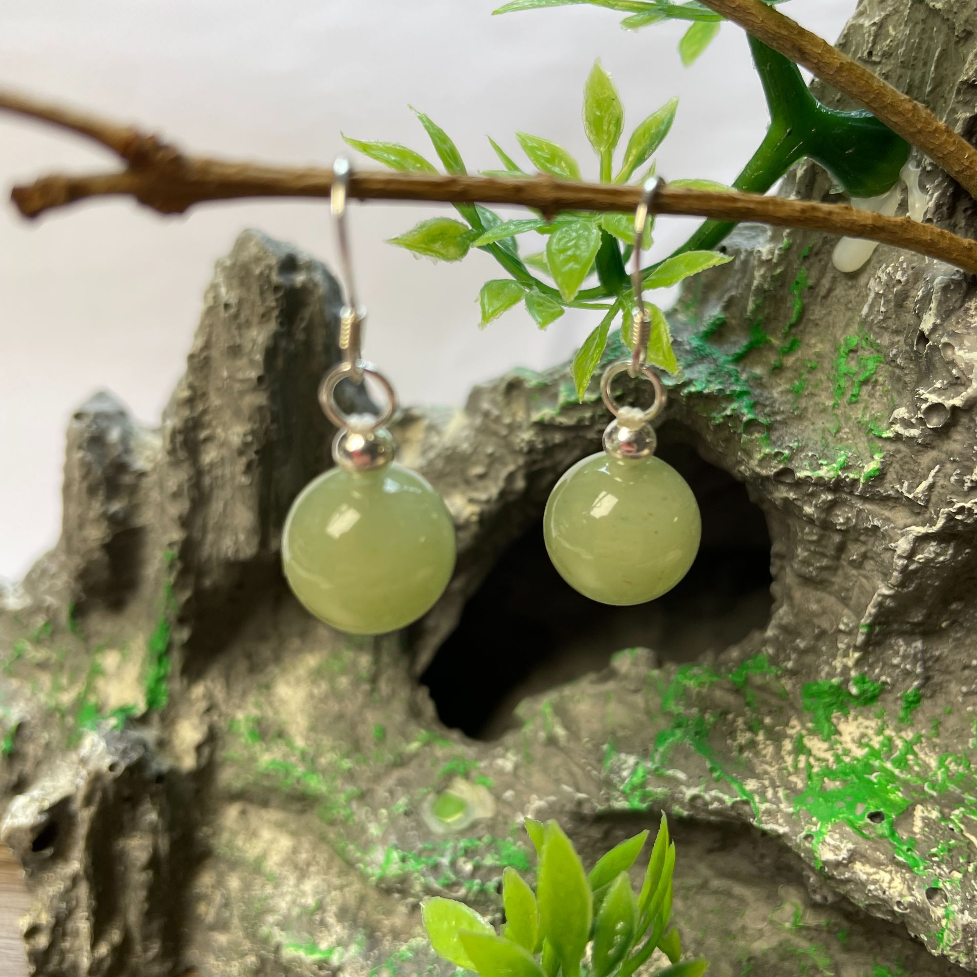 天然和田玉耳坠女士