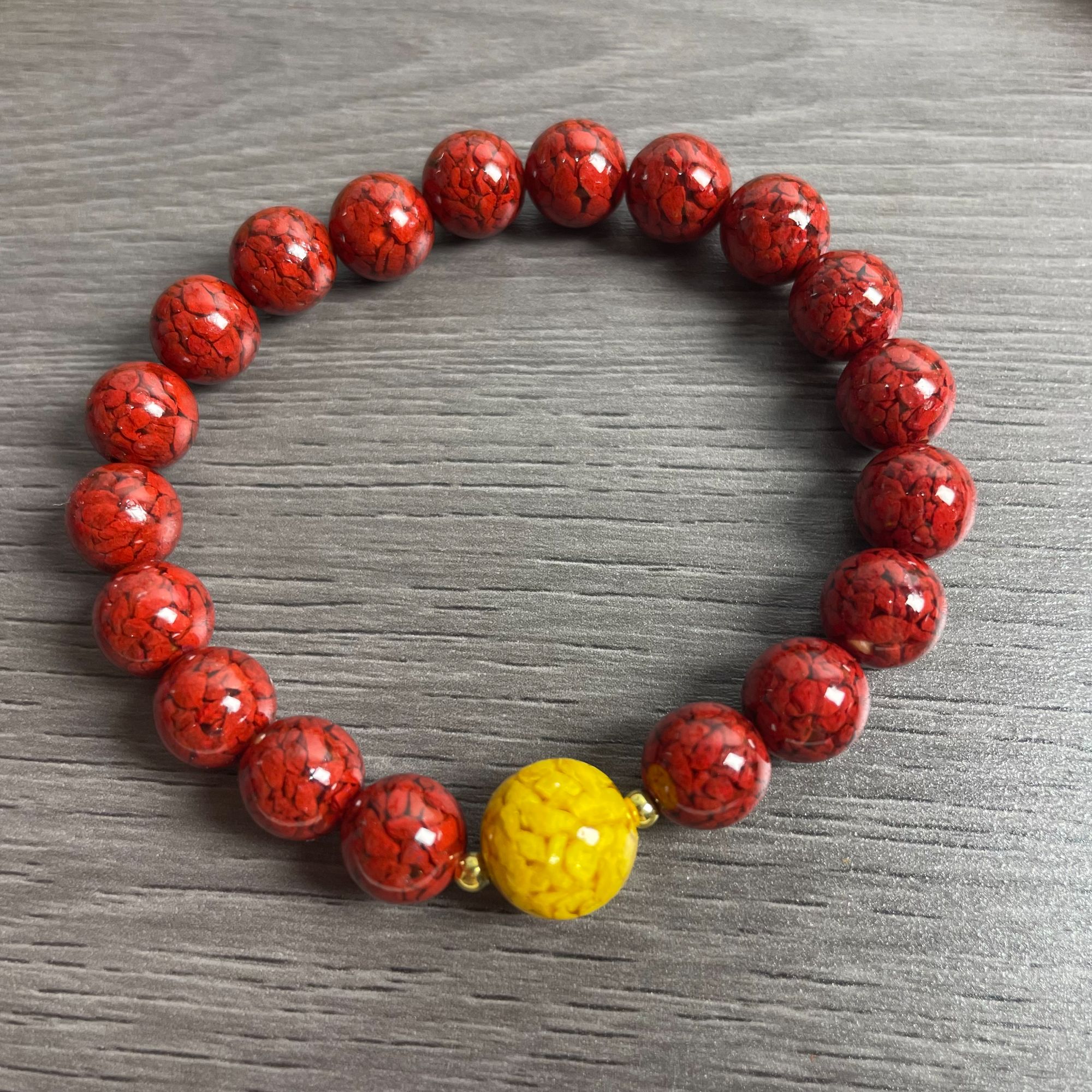 天然辰砂朱砂8厘单圈手链手串