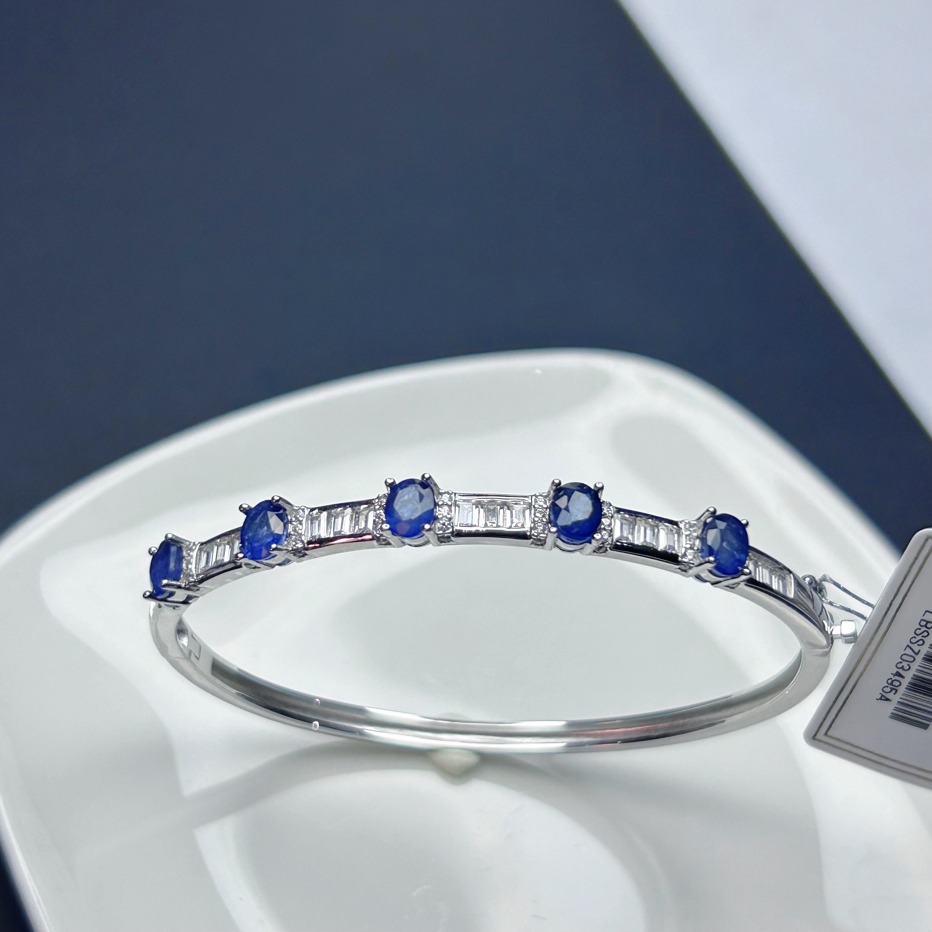 S925银蓝宝石手镯开口【多样性发一】【LBS009】