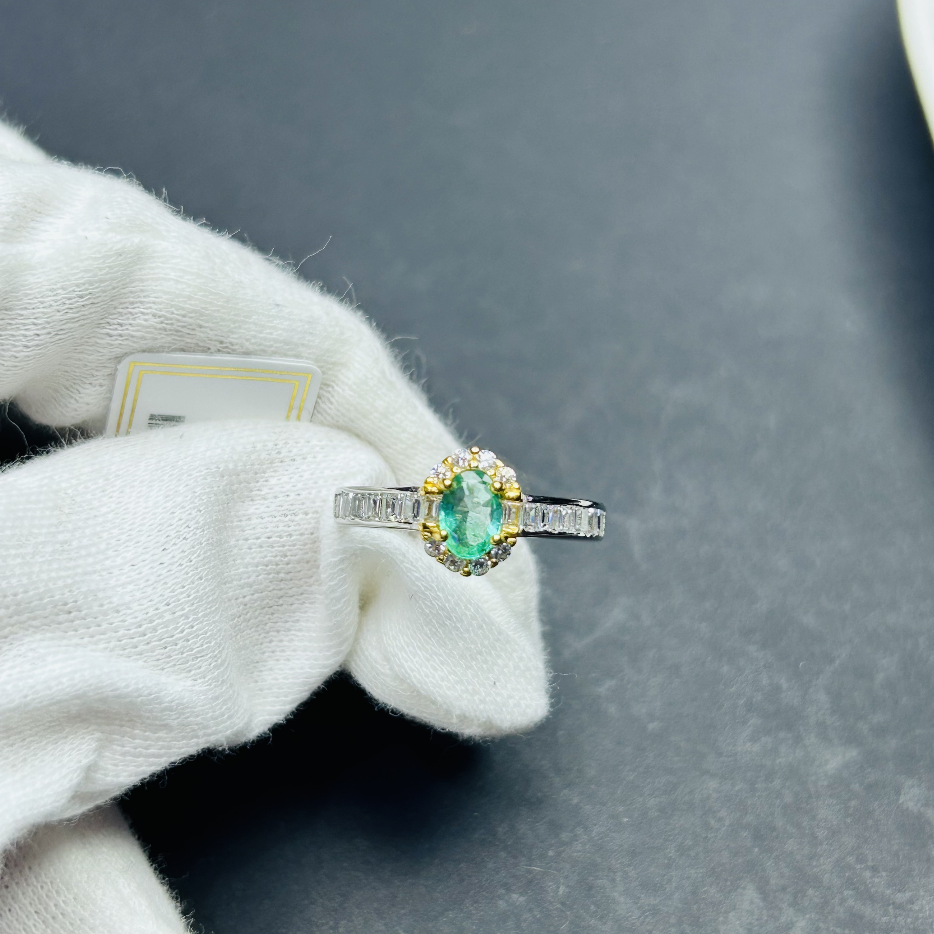 S925银祖母绿戒指开口【多样性发一】【ZML010】