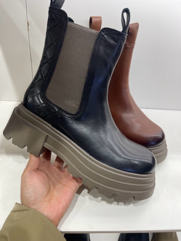 373163218e漫步佳人薄棉厚底烟管靴