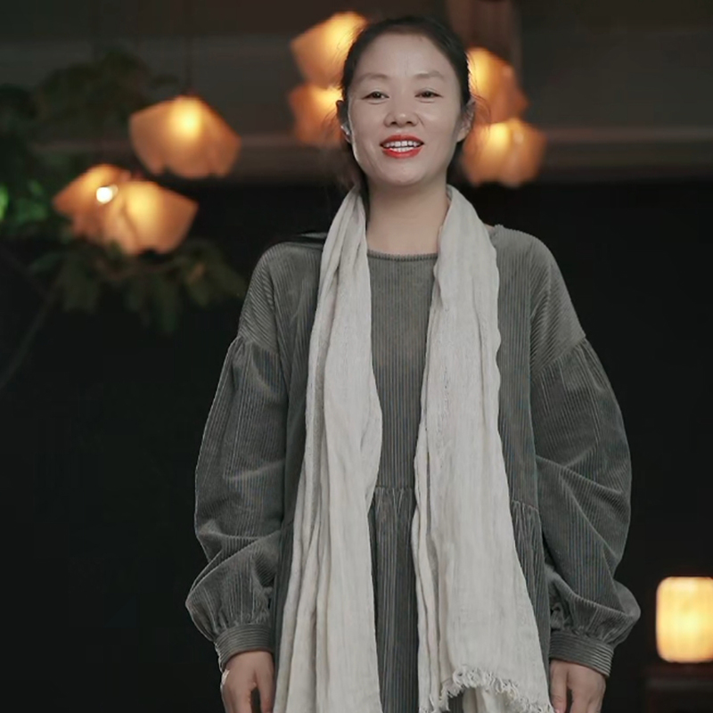 大码女装森系长裙棉质灯芯绒文艺连衣裙圆领纯色长袖套头秋冬款新
