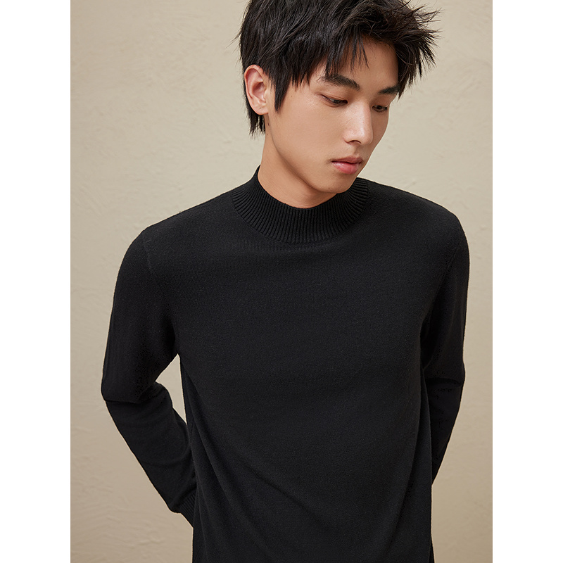 秋冬GXG男士含羊毛半高领毛衣打底针织衫男#G24D204078
