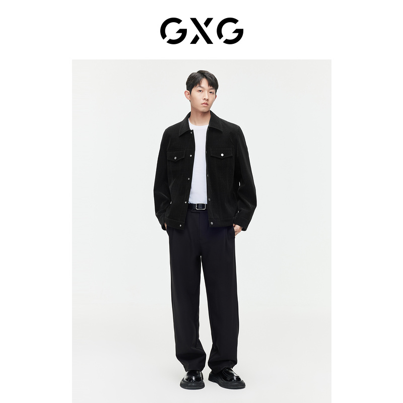 【新品】GXG男装 满身压花质感PU皮夹克春季男士时尚# G24D213020