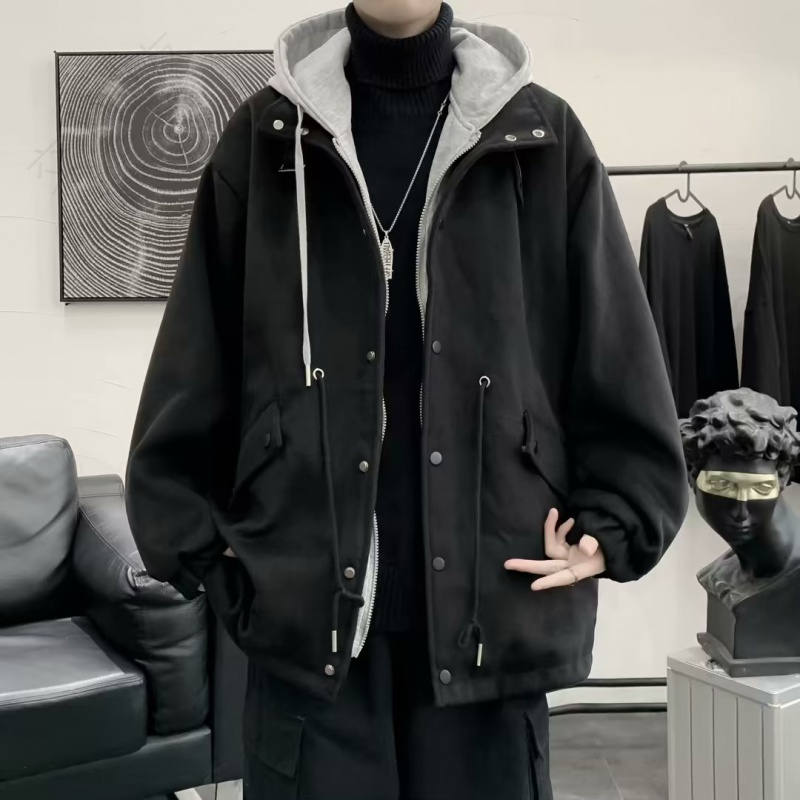 【小扬哥推荐】新款加厚男生2023冬季加绒黑色棉衣棉服冬款外套秋冬