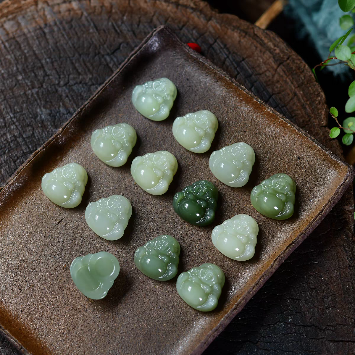 25㎜和田玉弥勒佛吊坠女小笑佛公玉石挂件多样性发拍一发一送绳