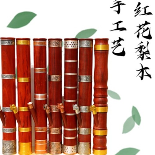 云南特产手工艺红花梨木直筒花瓶型水筒