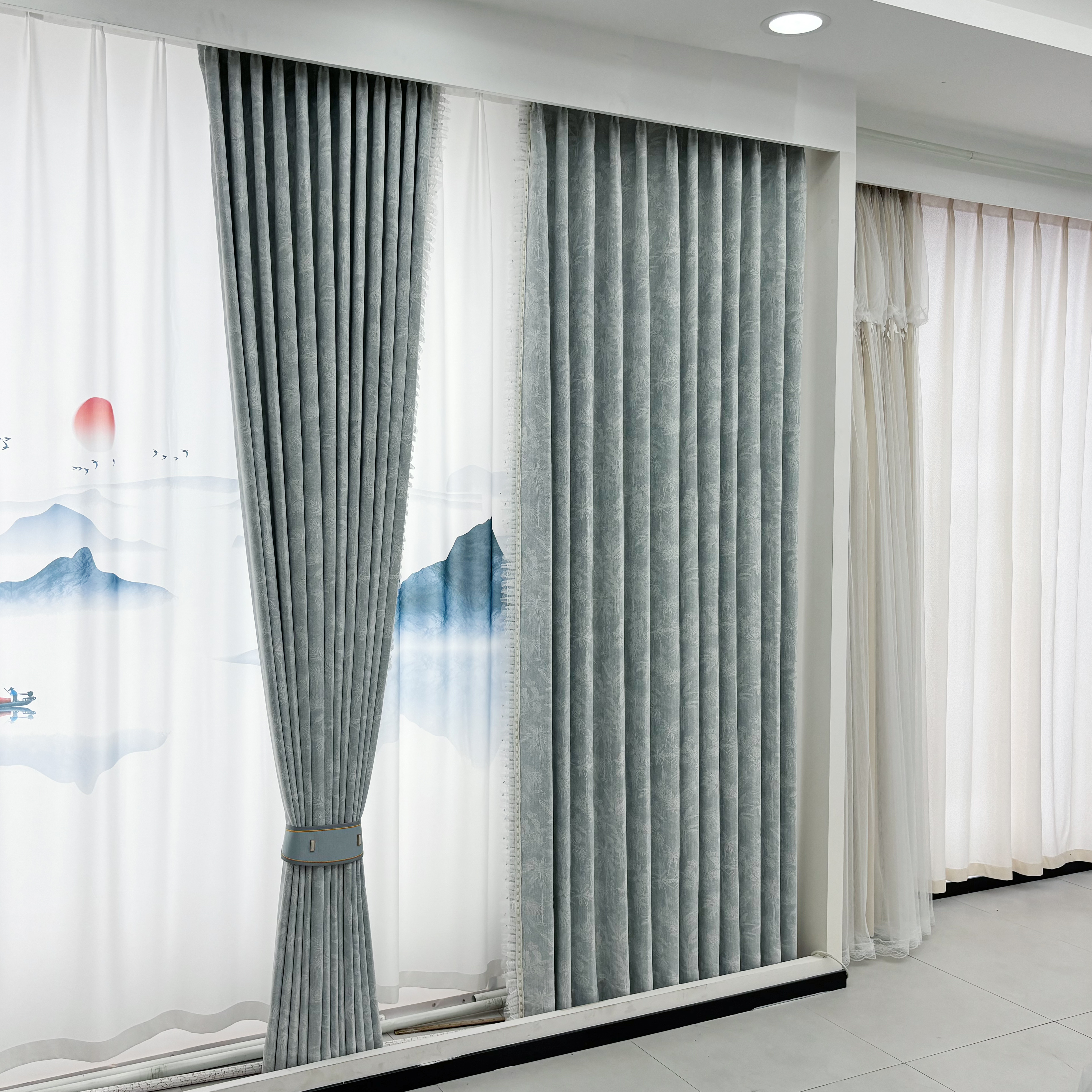  2025国风兰花草 雪尼尔提花高端客厅卧室窗帘遮光窗帘