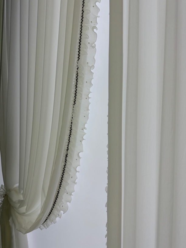 新款法式花边佳丽纱帘卧室客厅通用唯美公主风成品窗纱