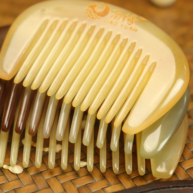 角缘正品天然黄牛角梳子迷你宝宝梳男士梳包包梳小巧随身带送刻字