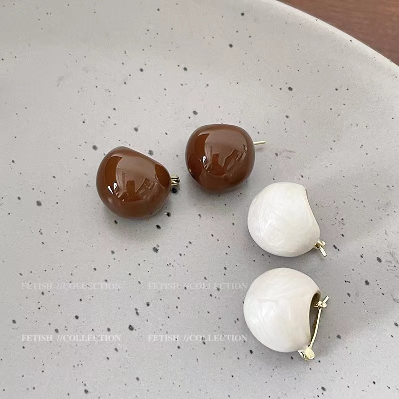 合金珐琅耳饰 秋冬滴釉耳环女爆款设计感高级复古耳饰F636