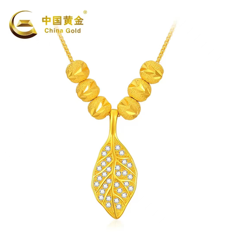 【中国黄金】230147  金枝玉叶转运珠吊坠  赠s925链子zb