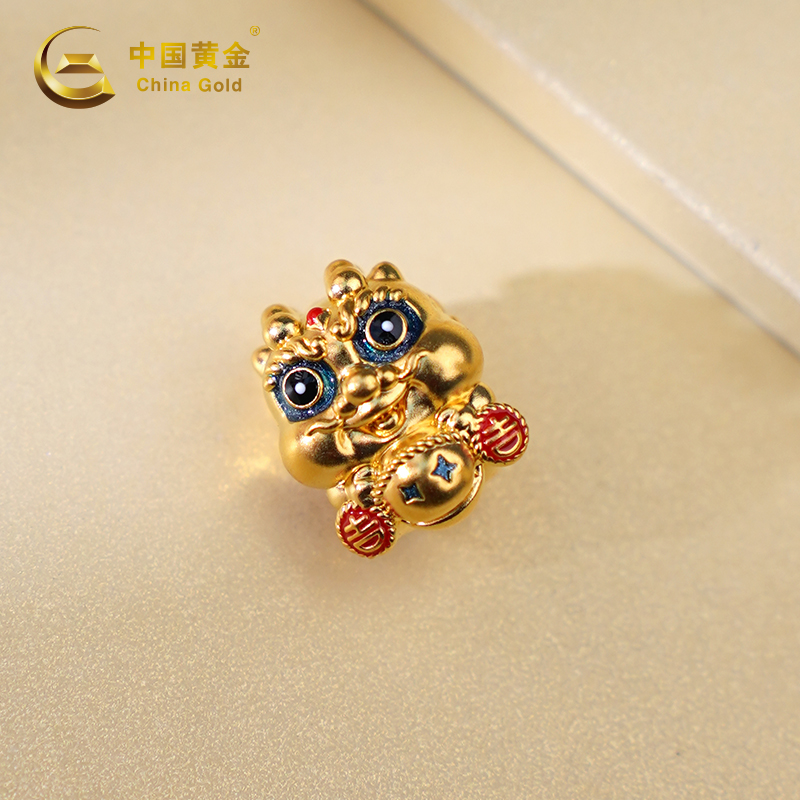 中国黄金 足金平安吉乐龙珐琅吊坠送女生节礼甄选