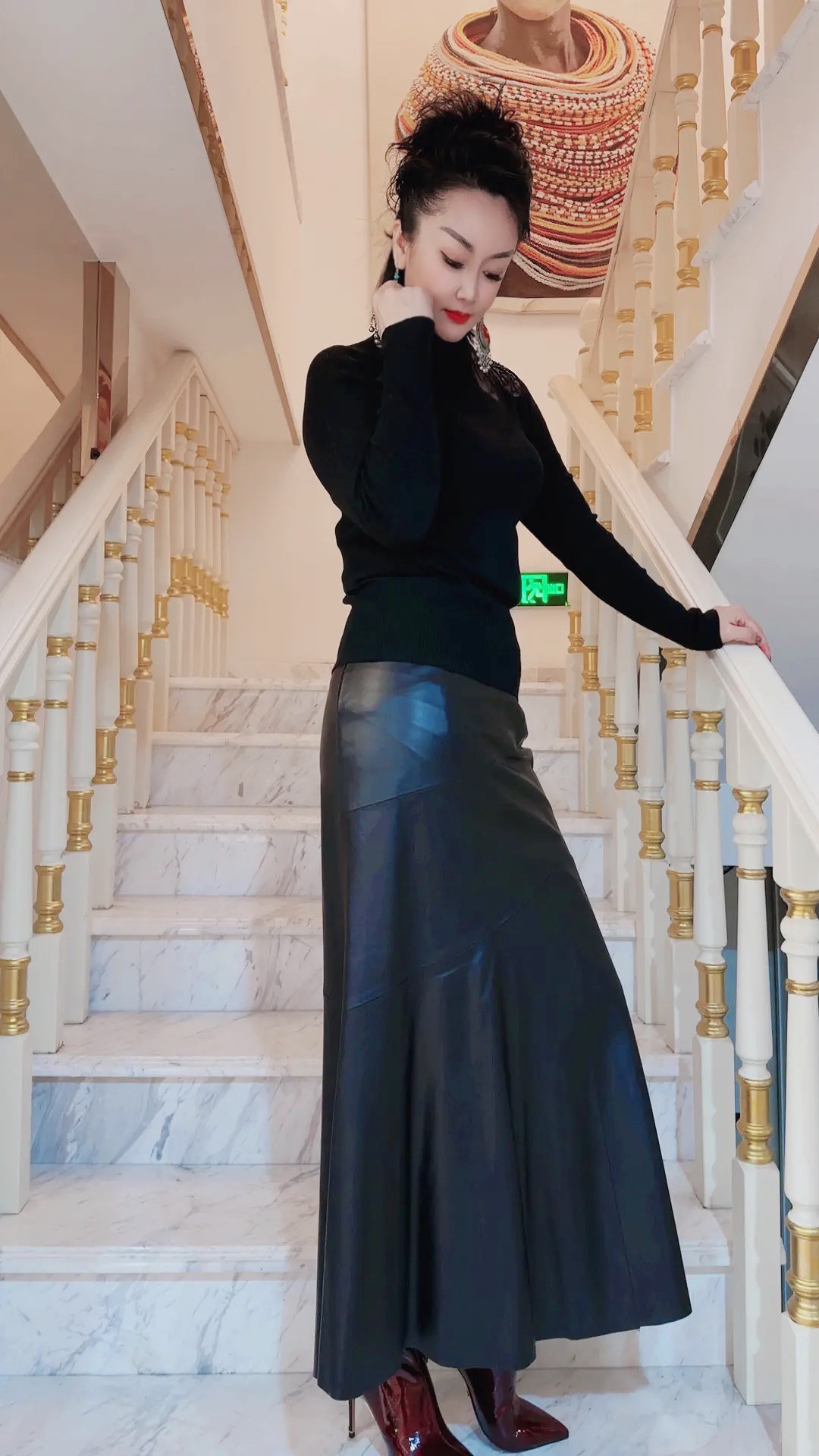 设计师原创绵羊皮鱼尾半裙