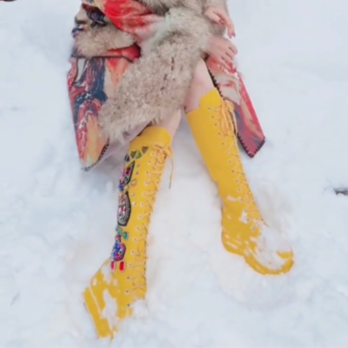 设计师原创意大利潮牌皮高筒靴