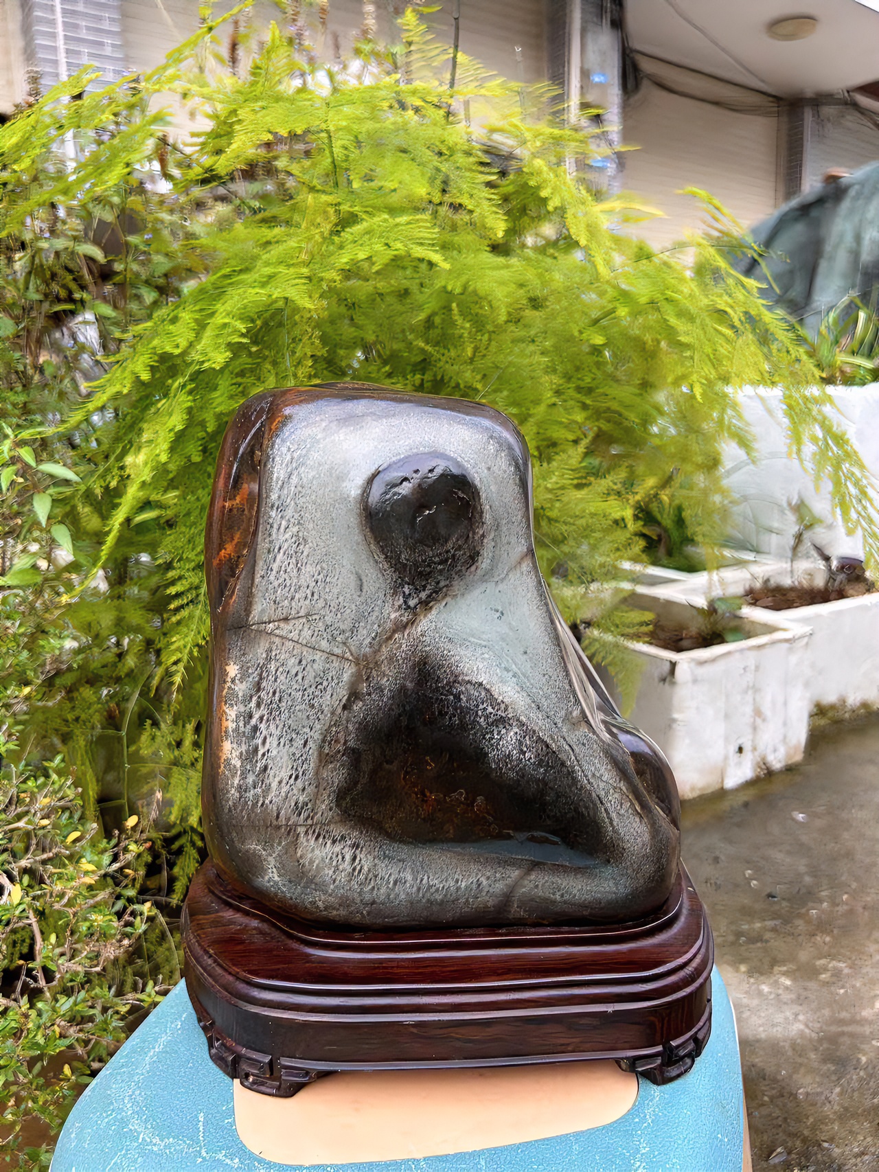 大化彩玉石精品摆件 禅石 