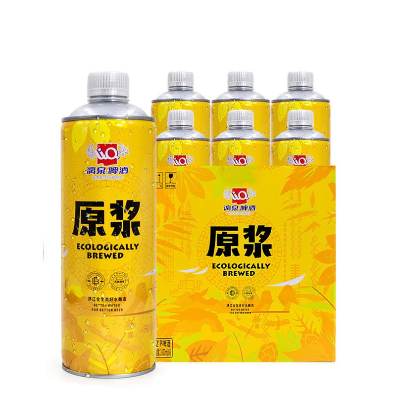 纸箱漓泉啤酒 原浆12度罐装 1000ml*6罐