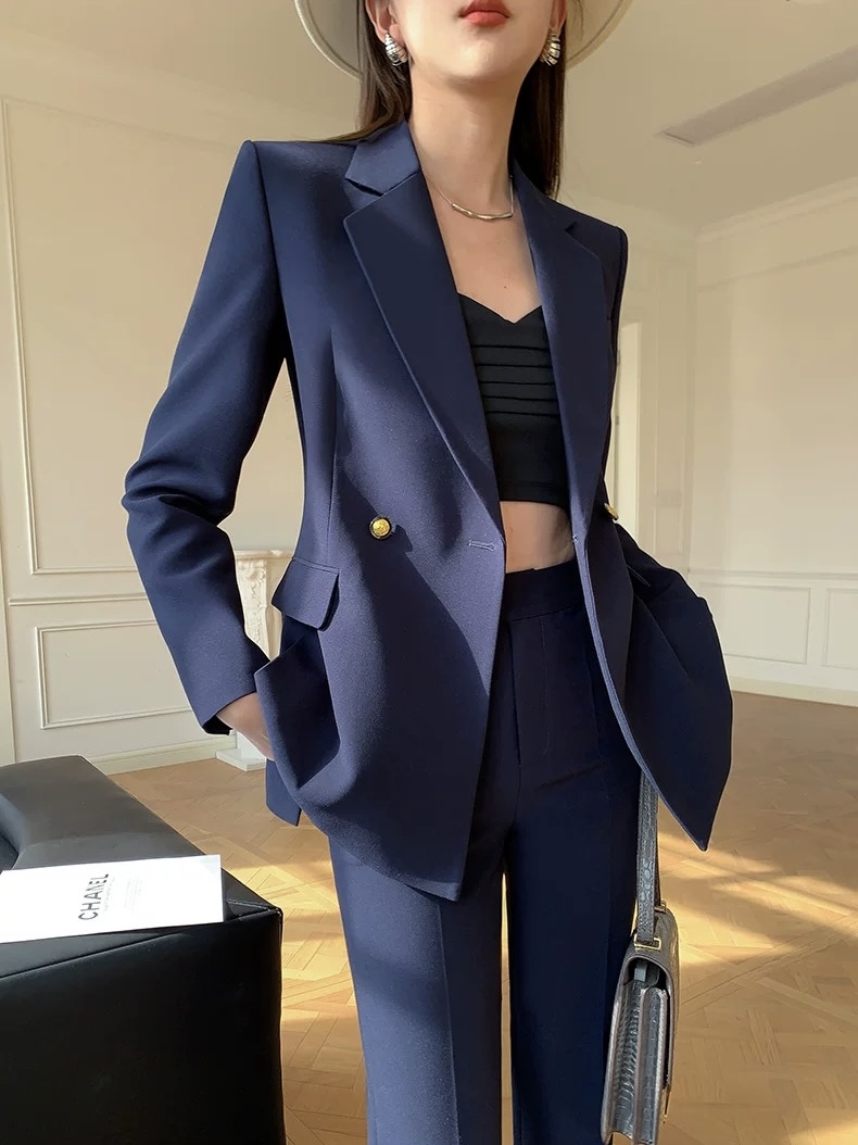 【8910套装-YR】2024新款时尚气质轻奢显瘦高级感西装套装