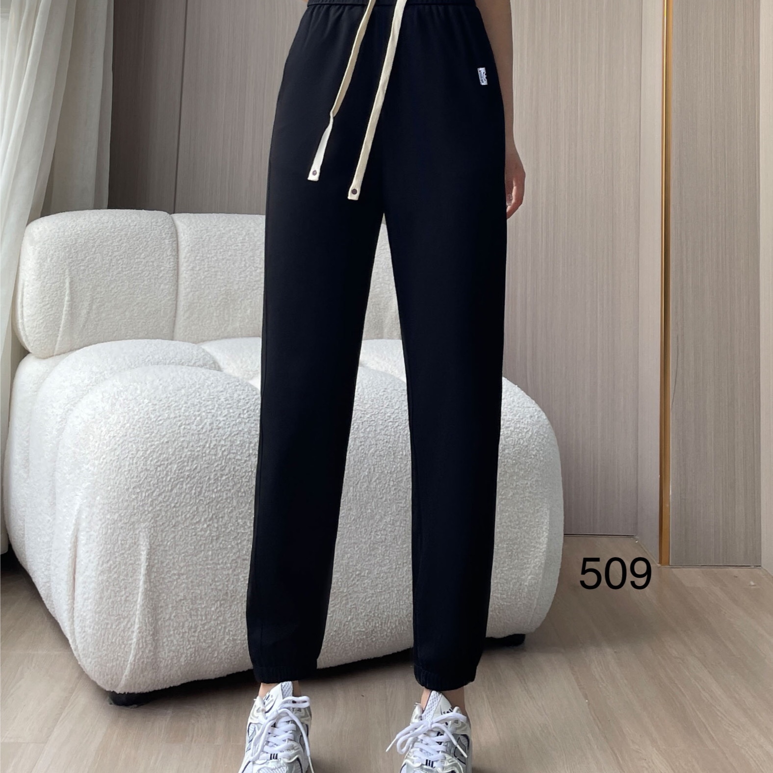 509冰丝卫裤 运动休闲裤 松紧腰 夏季新款九分裤宽松薄款