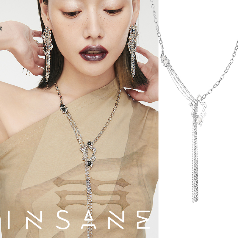 铜合金项链 23年新款丁达尔系列不规则质感单条流苏高级感项链