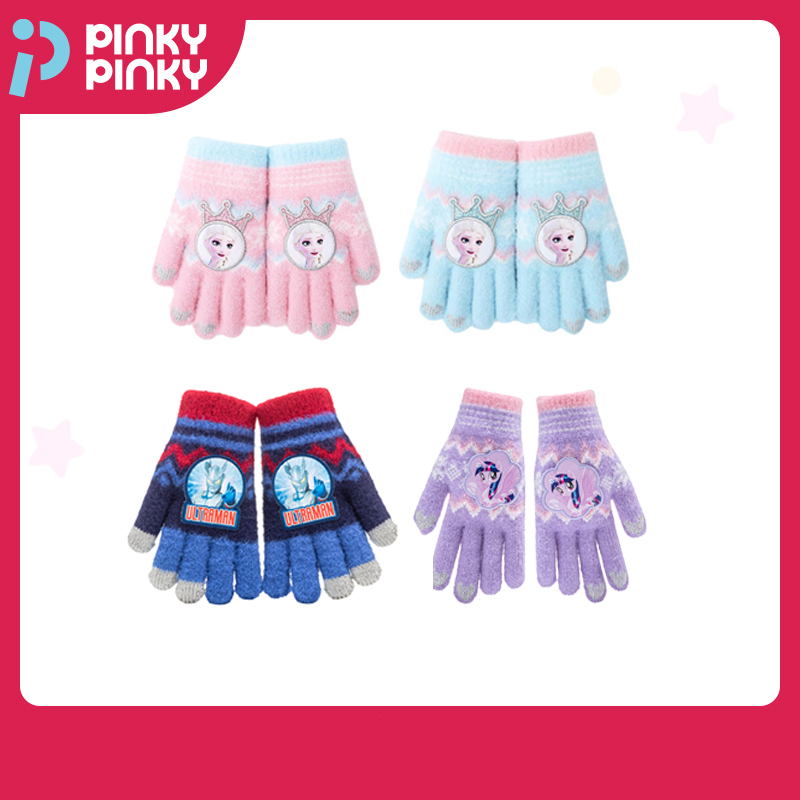 【正品】冰雪艾莎小马紫悦奥特曼儿童冬季保暖五指女童男童手套