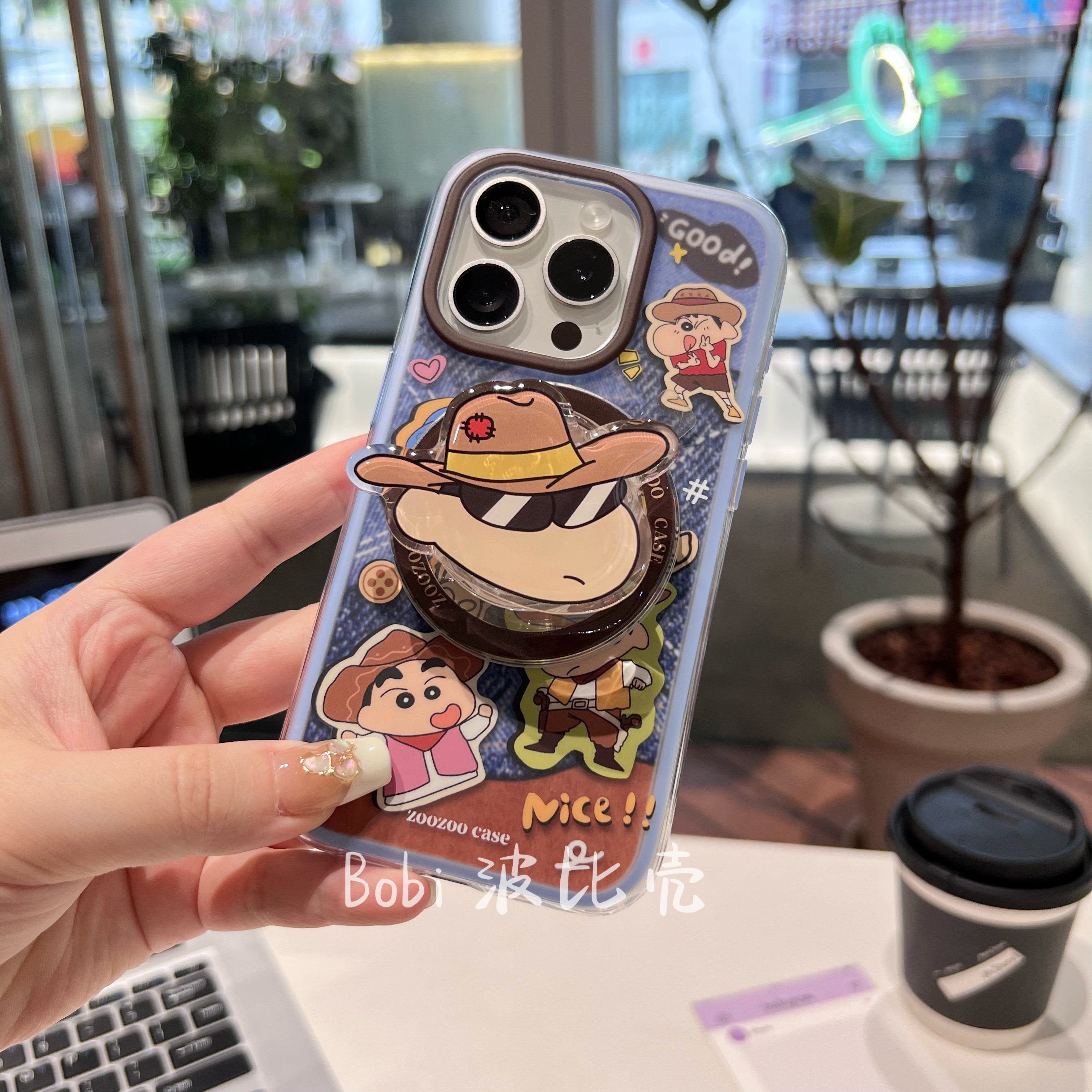 ins可爱磨砂卡通个性牛仔二合一磁吸适用于苹果手机壳iphone15/14