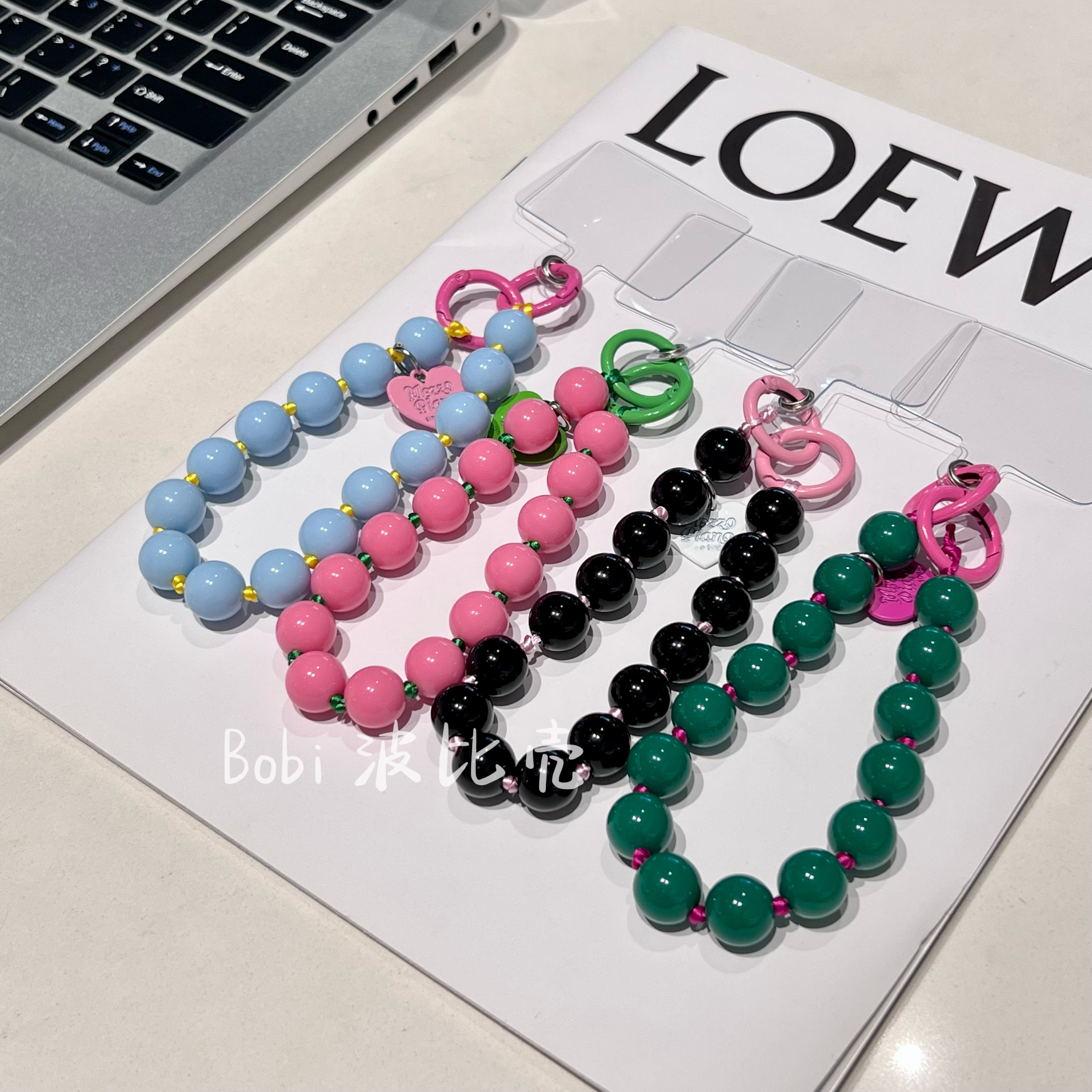 ins最新款迷你短款彩色手链手提网红爆款手工手机链条挂饰挂件