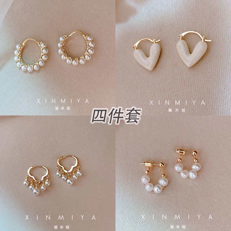高级感耳圈金色耳环轻奢气质小众设计感耳饰复古耳扣