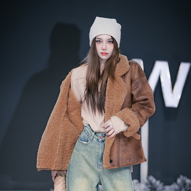 【花粉专享】【流浪者之歌】复古做旧加厚毛绒绒内里绒暖冬外套