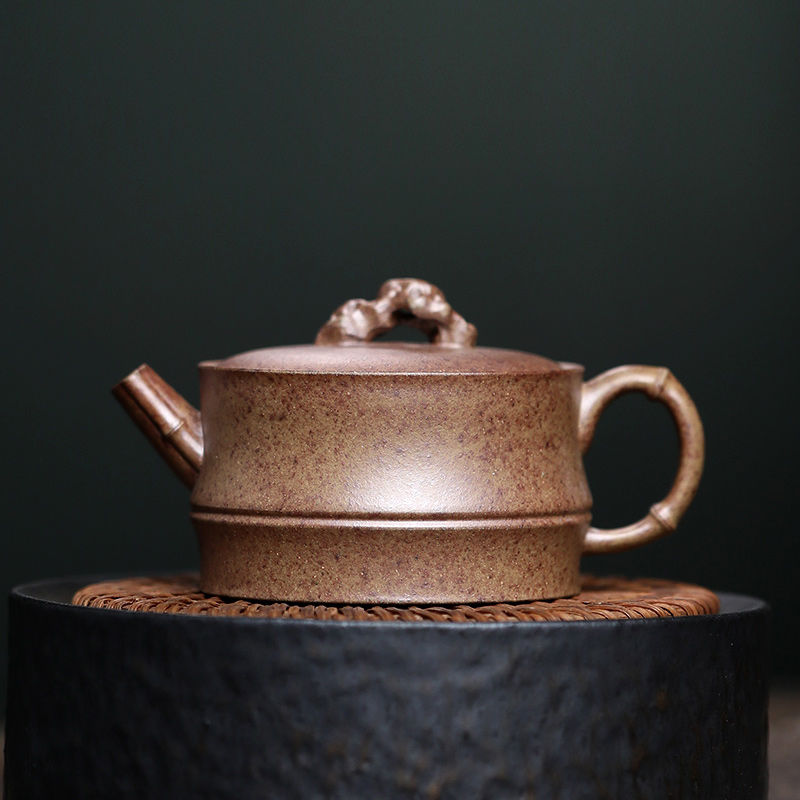 大吉羊柴烧 宜兴紫砂壶茶壶 原矿本山绿泥高风亮节140ml庄勤英