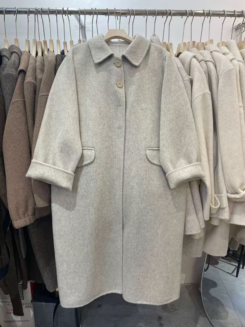 大衣女显瘦中长款秋冬双面羊绒