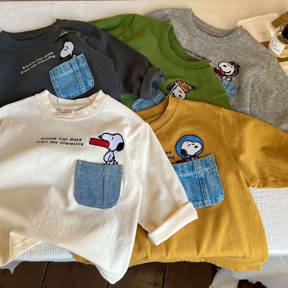 【洛希】2023春秋款童装T恤打底衫儿童T恤男童长袖韩版卡通宽松JC03