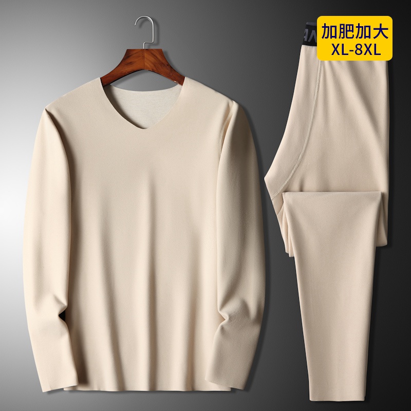 高档男士保暖内衣德绒套装大胖子加大加肥大码无痕秋衣秋裤打底衫